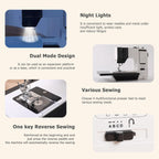 12 Stitches Mini Electric Sewing Machine with Sewing Table and 113 Pcs Sewing Kit Portable Sewing Machine with Dual Speed for Beginners