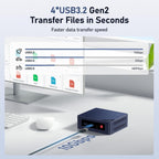 Beelink EQ Mini PC Mini S12 N95 Intel Alder Lake-N95 (up to 3.4GHz) 16GB DDR4 500GB M.2 SSD Mini Desktop Computer  Support 4K@60Hz Dual HDMI Display  2.5G LAN/USB3.2/Low-Power Home/Office Micro PC