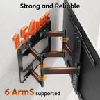 1.2" Ultra Slim TV Wall Mount for 43-90 Inch TVs,Tilt +3/-15° Level Adjustment Thin Low Profile Full Motion Bracket, Dual Swivel Articulating Arms with Tilt Fits 12"/16" Studs Max VESA 600x500mm