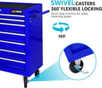 7 Drawers Rolling Tool Cart on Wheels, Multifunctional Organizer Tool Chest Tool Case, Trolley Tool Storage Tool Box for Workshop,Garage,Repair Shop (7 Drawers 24.2" W×12.9" D×29.9" H-Blue)