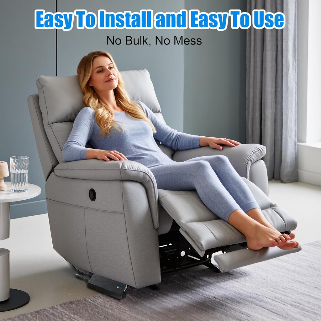 Universal Battery Pack for Reclining Furniture with LED Display- Wireless 2500mAh Rechargeable Battery for Electric Recliner, Power Sofa, Couch, Lift Chair- Fits 2-Pin Motion Furniture (with Charger)