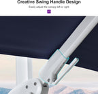 PURPLE LEAF 8' X 11.5' Right-left Tilt Patio Umbrella Swivel White Cantilever Umbrella with Tilt Aluminum Outdoor Umbrella with 360° Rotation for Deck Pool Garden, Navy Blue