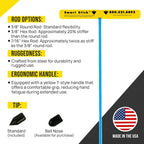 T&T Tools Smart Stick Metal Soil Probe - T-Handle Probing Rod, Steel Rods, 48-Inch Long Metal Rod w/ 3/8" Hex Rod, Locating Tools, Plumbing Tools, Landscaping and Gardening Tools