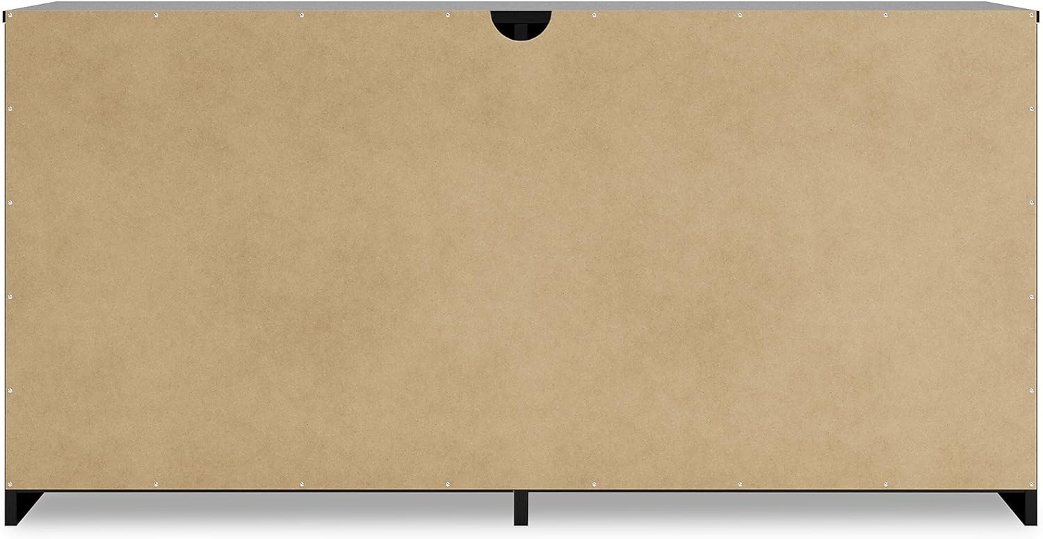 Signature Design by Ashley Finch Modern 6 Drawer Dresser with Ball-bearing Construction and Safety Stop, Black