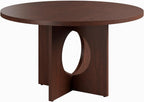 Garvee 47" Round Dining Table for 4-6 People - Circle Kitchen Dinner Table with Sturdy Pedestal Base, Space Saving Dinning Room Furniture for Living Room, Kitchen, Apartment, Walnut
