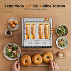 Toaster 4 Slice, Digital Smart Dual Control Touchscreen, Stainless Steel, TAC1001-UL