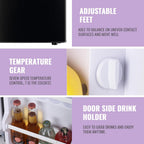 DEMULLER 2.4 Cu.Ft Small Refrigerator with Freezer Mini Fridge Removable Plastic Shelves Ideal for Apartment,Dormitory Black