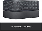 Logitech Ergo K860 Wireless Ergonomic Keyboard - Split Keyboard, Wrist Rest, Natural Typing, Stain-Resistant Fabric, Bluetooth and USB Connectivity, Compatible with Windows/Mac, Black