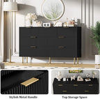 IDEALHOUSE Fluted Dresser for Bedroom,7 Drawer Dresser with Wide Drawers,Wooden Chest of Drawers,Modern Storage Dressers for Living Room, Closet, Hallway,Entryway