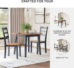 Signature Design by Ashley Gesthaven Modern Dining Drop Leaf Table with 4 Legs, Light Brown & Blue