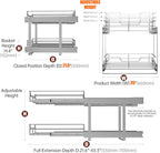 (26" W x 22" D 2-Tier Cabinet Roll Out Shelves | Extra Wide Slide Out Drawers for Kitchen Cabinets, Heavy Duty Pull Out Cabinet Organizer 22 Inch Deep