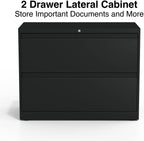 STAPLES 870395 Branded Commercial 36-Inch Wide 2-Drawer Lateral File Cabinet Black
