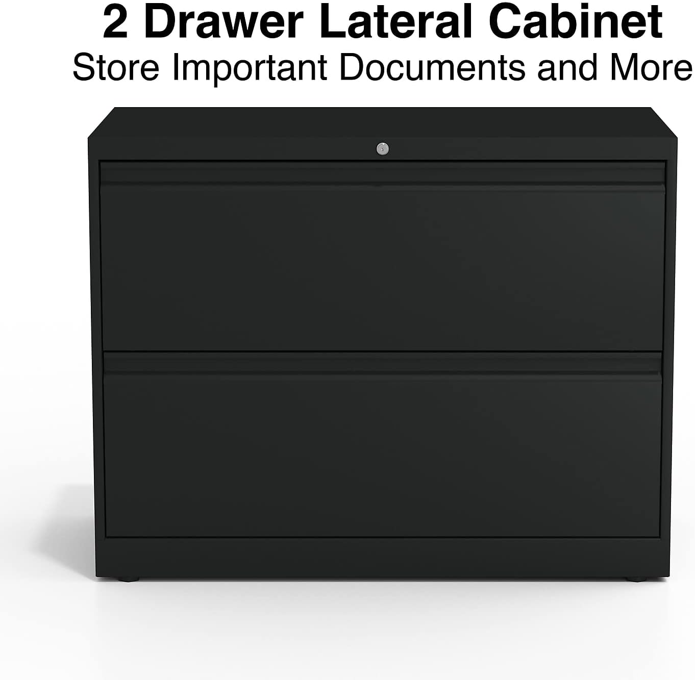 STAPLES 870395 Branded Commercial 36-Inch Wide 2-Drawer Lateral File Cabinet Black
