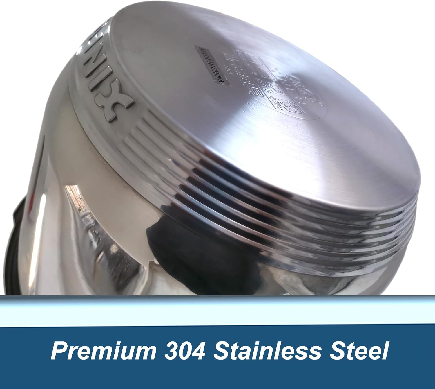 XINFU Heavy Duty 304 Stainless Steel Pressure Cooker 8.5 Quart, Serves 6-8, Standard and Fast Modes, Multi-Safety, Even-Heat Patented Base, Compatible with Gas, Electric, Ceramic and Induction Stoves
