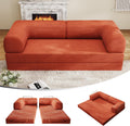 Folding Sofa Bed, Convertible Sleeper Couch, 78 Inch Oversized Corduroy Upholstered Boneless Couch, Loveseat Sleeper with Pull Out Bed, Floor Sofa Modular Futon Couch for Living Room Bedroom