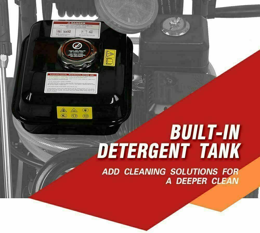 Pressure Washer Max 4800PSI 6.5HP Gas with Power Spray Gun 4-Stroke 5 Nozzles