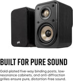 Polk Signature Elite ES10 Surround Sound Speakers - Hi-Res Audio Certified  Dolby Atmos & DTS:X Compatible  1" Tweeter & 4" Woofer  Power Port Technology for Bass (Pair  Stunning Black)
