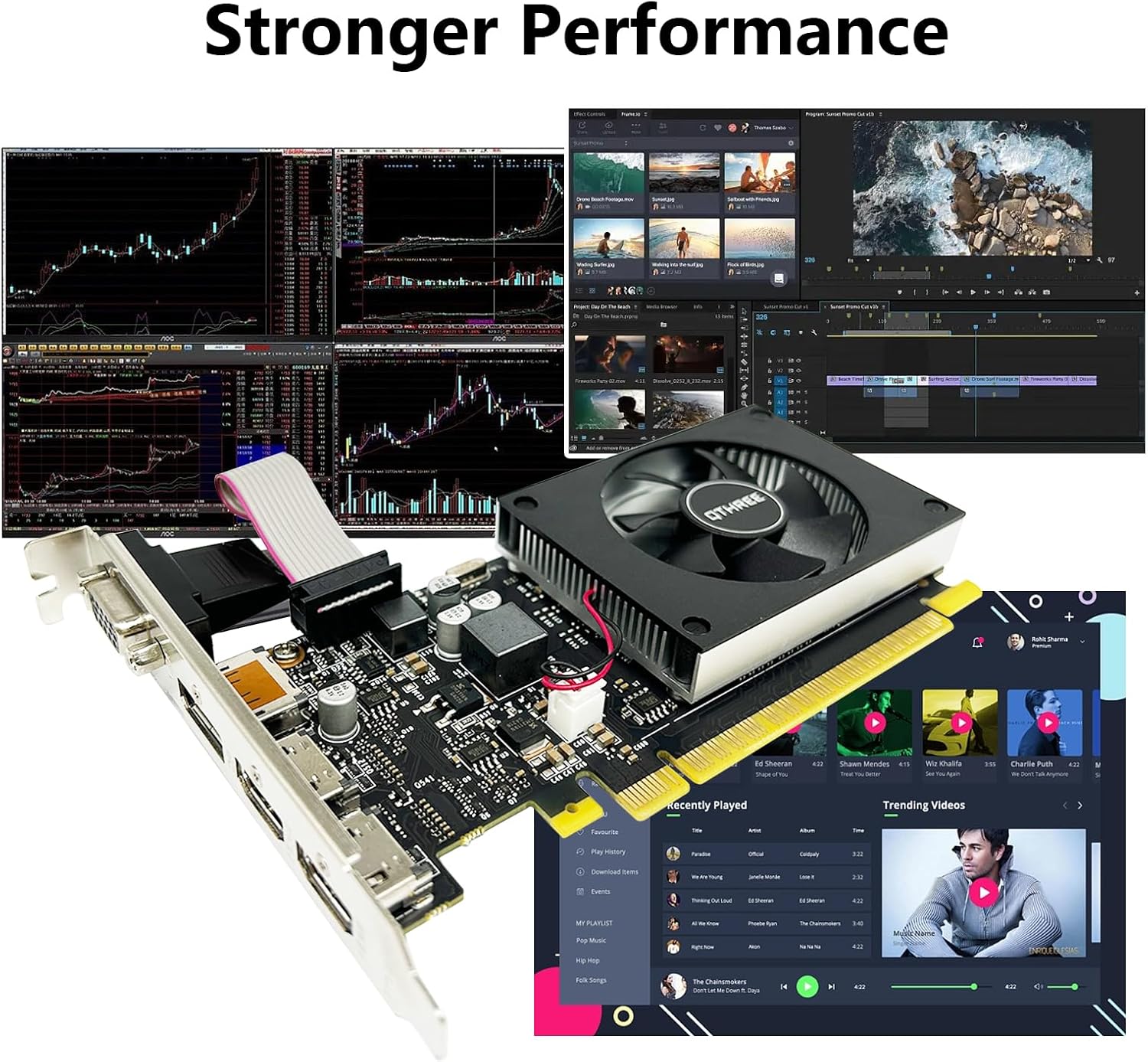 QTHREE GeForce GT 730 4GB Graphics Card,2X HDMI, DP,VGA,DDR3,64 Bit,Low Profile Video Card for PC,Computer GPU,PCI Express X8,SFF,DirectX 12,Support Winows 11