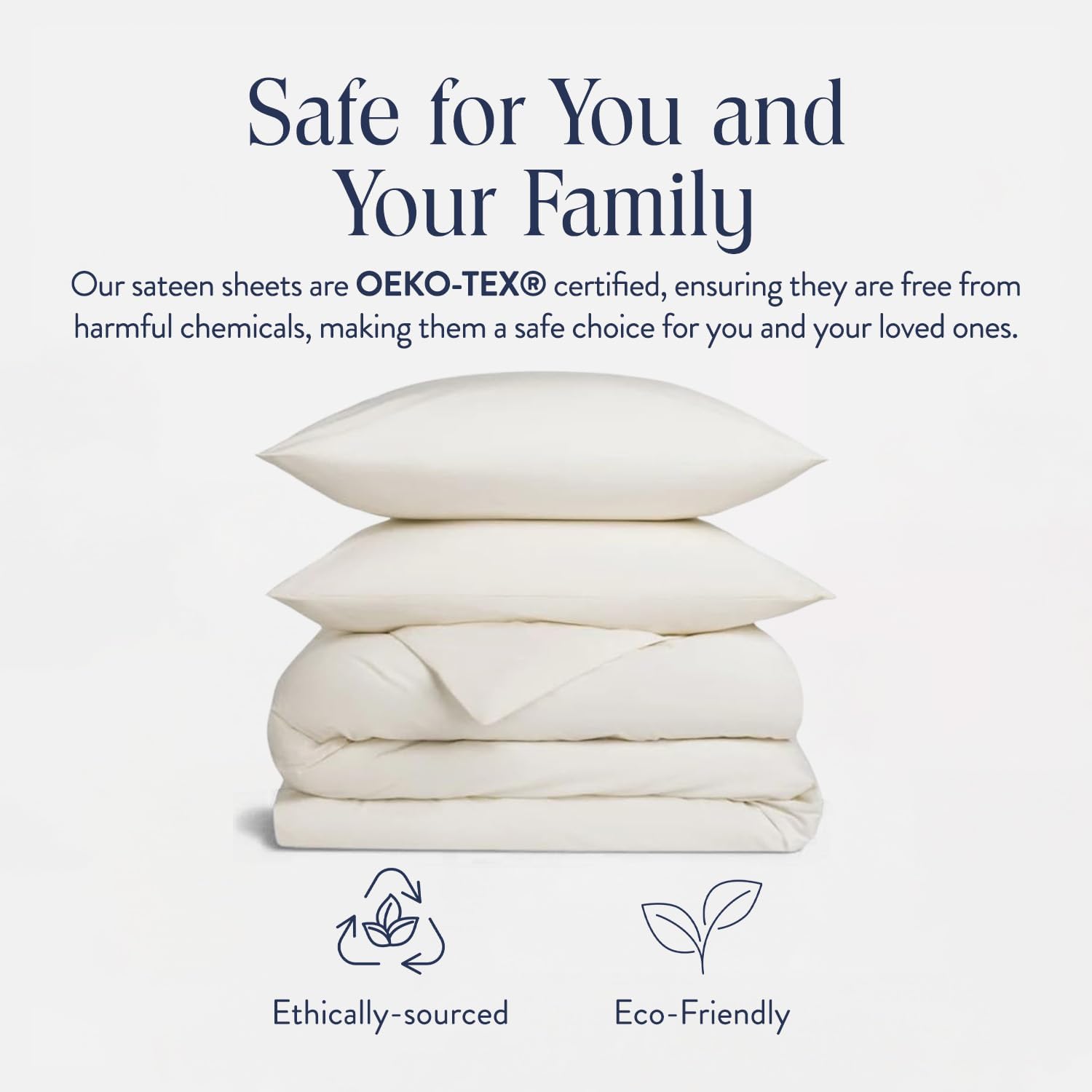 Brooklinen Luxury Sateen Duvet Cover Set - King/Cali King Size in Cream - 3 Piece Set (1 Duvet Cover, 2 Pillowcases) - 100% Cotton, 480 Thread Count