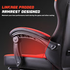 VITESSE Ergonomic Video Gaming Chair for Adults, 400 lbs PC Computer Chair, Racing Office Chair, Silla Gamer Height Adjustable Swivel Chair with Lumbar Vibration Support and Headrest（Red）