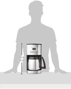 Cuisinart 12-Cup Coffee Maker, Programmable PerfecTemp Thermal Carafe Coffee Machine with 1-4 Cup Setting, Brew Strength Control and Brew Pause, Stainless Steel, DCC-3400NAS, Silver