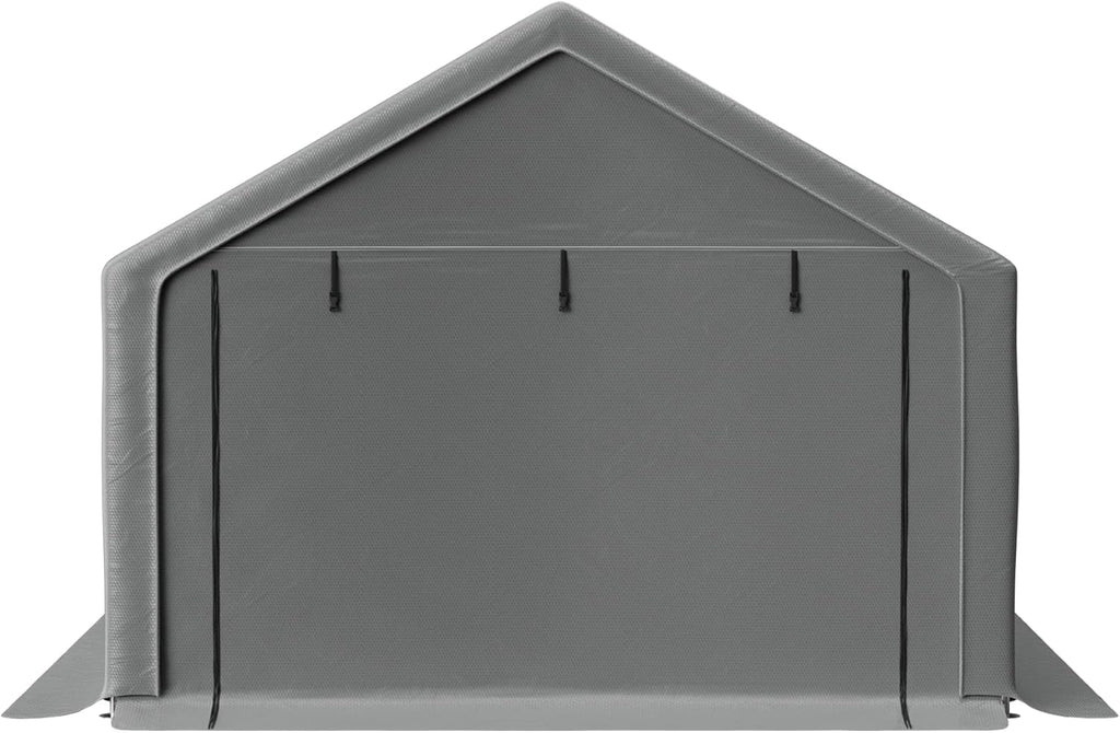 8x8 ft Outdoor Storage Shelter with Zipper Door, Portable Garages Shelters, Waterproof and UV Resistant Carport Shed for Bicycle, Motorcycle ATV, Lawn Mowers (8x8 FT)