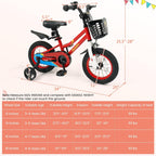 BABY JOY Kids Bike, 12 14 16 18 Inch Boys Girls Bike for 3-8 Years w/Training Wheels, 20 Inch Children Bicycle for 8+ Teens w/Kickstand, Handbrake, Coaster Brake & Removable Basket, Sporty Bicycle