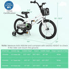 BABY JOY Kids Bike, 12 14 16 18 Inch Boys Girls Bike for 3-8 Years w/Training Wheels, 20 Inch Children Bicycle for 8+ Teens w/Kickstand, Handbrake, Coaster Brake & Removable Basket, Sporty Bicycle