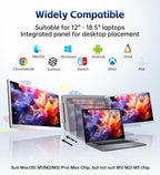 FOPO 15.6 Triple Laptop Screen Extender  Left Screen 360° Rotation Laptop Monitor Extender  Plug and Play Triplp Monitor for 13-17" Laptops with USB-C/HDMI  for Windows/Mac(M1/M2/M3) Pro/Max - S10