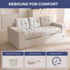 MAXYOYO 3-Seater Boneless Sofa Couch, Tufted Sofa Lounge for Living Room, Comfy Bean Bag Chair High-Density Foam Couch with Pillows, No Assembly Required