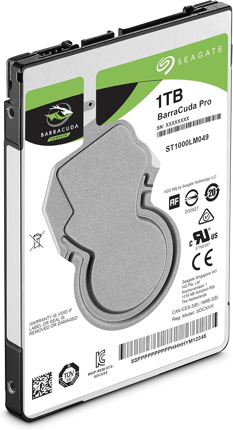Seagate BarraCuda Pro 1TB Internal Hard Drive Performance HDD – 2.5 Inch SATA 6 Gb/s 7200 RPM 128MB Cache for Computer Desktop PC Laptop, Data Recovery – Frustration Free Packaging (ST1000LM049)