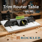Rockler Trim Router Table – Adjustable Table Router w/Pre-Drilled Holes on Back - Router Table w/High-Visibility Bit Guard, 1/4" Thick Acrylic Base – Router Tools for Woodworking