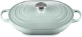 Le Creuset Enameled Cast Iron Signature Oval Casserole with Lid, 3.75 qt., Sea Salt