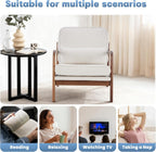 DUMOS Mid Century Modern Chair Set of 2, Accent Chair with Arms and Waist Cushion, Reading Chairs for Adults, Lounge Chair for Living Room and Bedroom, Solid Wooden Frame, Beige