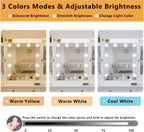 Vanity Desk with Mirror and Lights, 43" White Makeup Vanity Set with 5 Drawers & Glass Cabinets, Makeup Tray, Power Outlet & Adjustable LED Lights, Dressing Table for Women & Girls Bedroom