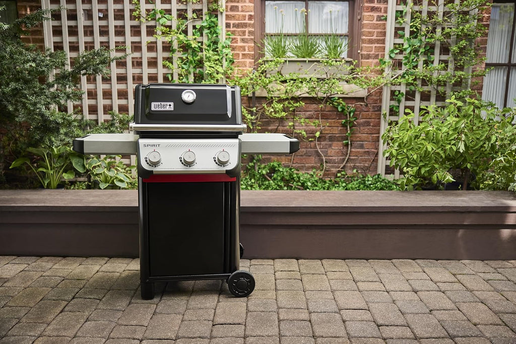 Weber Spirit E-310 Liquid Propane Gas Grill for Outdoor Cooking and BBQ  3 Burners  Black – Porcelain-Enameled Cast-Iron Grates & Snap-Jet Ignition