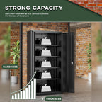 Greenvelly Metal Cabinet with Lock,72" Metal Storage Cabinet with 2 Doors and Adjustable 4 Shelves, Locking Cabinet for Home Office, Garage(36" W x 18" D)