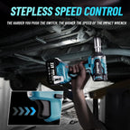 Seesii 3/8" Cordless Impact Wrench, Power Impact Gun w/Max Torque 330Ft-lbs(450N.m), 4.0Ah Rechargable Battery & 4 Sockets, Compact Power Impact Wrench for Lightduty Work Car Home,WH450
