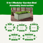 Epic Gardening 5-in-1 Modular Galvanized Raised Garden Bed Kit  29" Tall Food-Safe Metal Planter Box  Large Raised Garden Beds Outdoor for Vegetables  Flowers  Herbs & Fruits - Mist Green