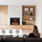 Valuxhome 43” W Electric Fireplace Heater with Crackling Sound, 1-9H Timer, Remote Control, Glass Door and Movable Mesh Screen, 3 Color Settings