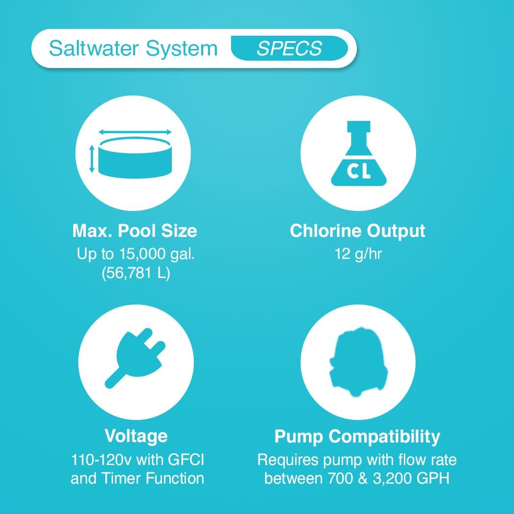 Intex Krystal Clear Saltwater System for Above-Ground Pools up to 15 000 Gallons