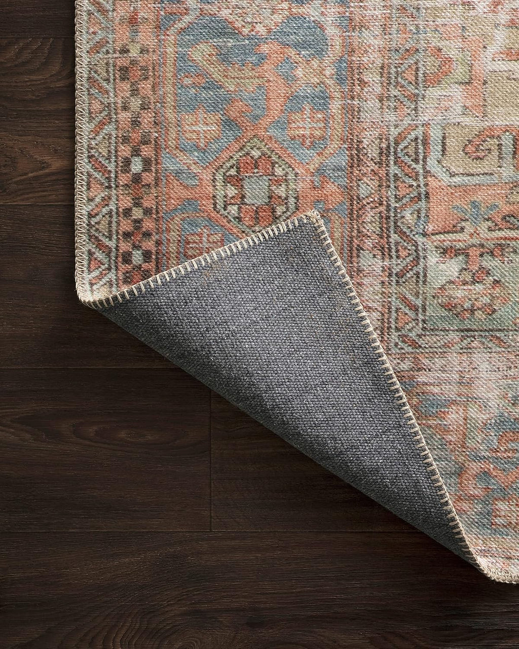 Loloi Loren Collection LQ-15 Terracotta/Sky 7'-6" x 9'-6" Area Rug