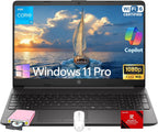 HP 250G-Series Premium Business Laptop - 32GB RAM  1TB SSD  15.6" Full HD Display • 13th Gen Intel i3-1315U CPU (Up to 4.5Ghz)  Numeric Keypad  Wi-Fi 6  Win 11 Pro  Camera  with Accessories