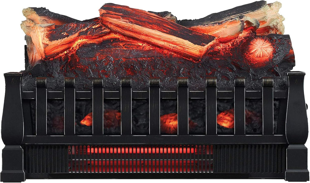 duraflame Electric Log Set 1,000 Sq Ft Heater, Faux Logs Insert with Infrared Flames for Existing Fireplaces, Remote Control Included