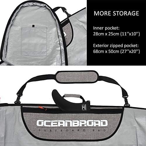 OCEANBROAD Surfboard Longboard Bag Day Bag Travel Bag 5'0, 5'6, 6'0, 6'6, 7'0, 7'6, 8'0, 8'6, 9'0, 9'6, 10'0