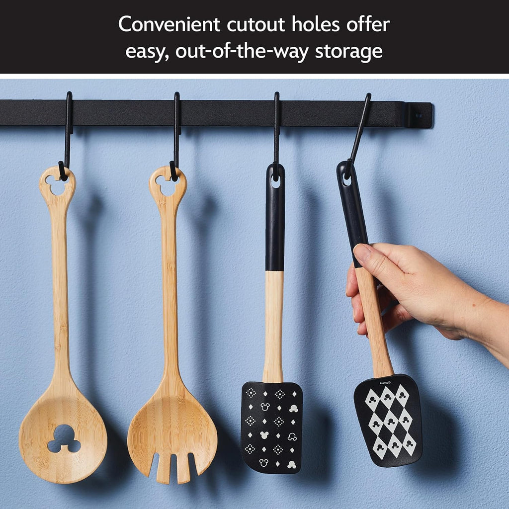 Farberware Disney Monochrome Ceramic Nonstick Cookware Pots and Pans with Baking/Bakeware Cookie Pan and Kitchen Cooking Tool Set, Dishwasher Safe, 8 Piece Cookware Set - Black