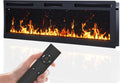 60Inch Electric Fireplace Wall Recessed/Wall Mounted with Adjustable Flame Color, Fireplace Heater with Remote Control, Linear Fireplace with 8 Timer, Touch Screen, 750/1500W (60")