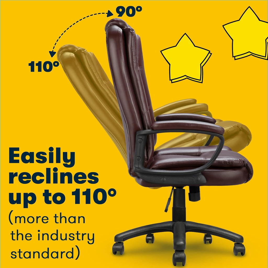 OFIKA Home Office Chair, 400LBS Big and Tall Chair Heavy Duty Design, Ergonomic High Back Cushion Lumbar Back Support, Computer Desk Chair, Adjustable Executive Leather Chair with Armrest