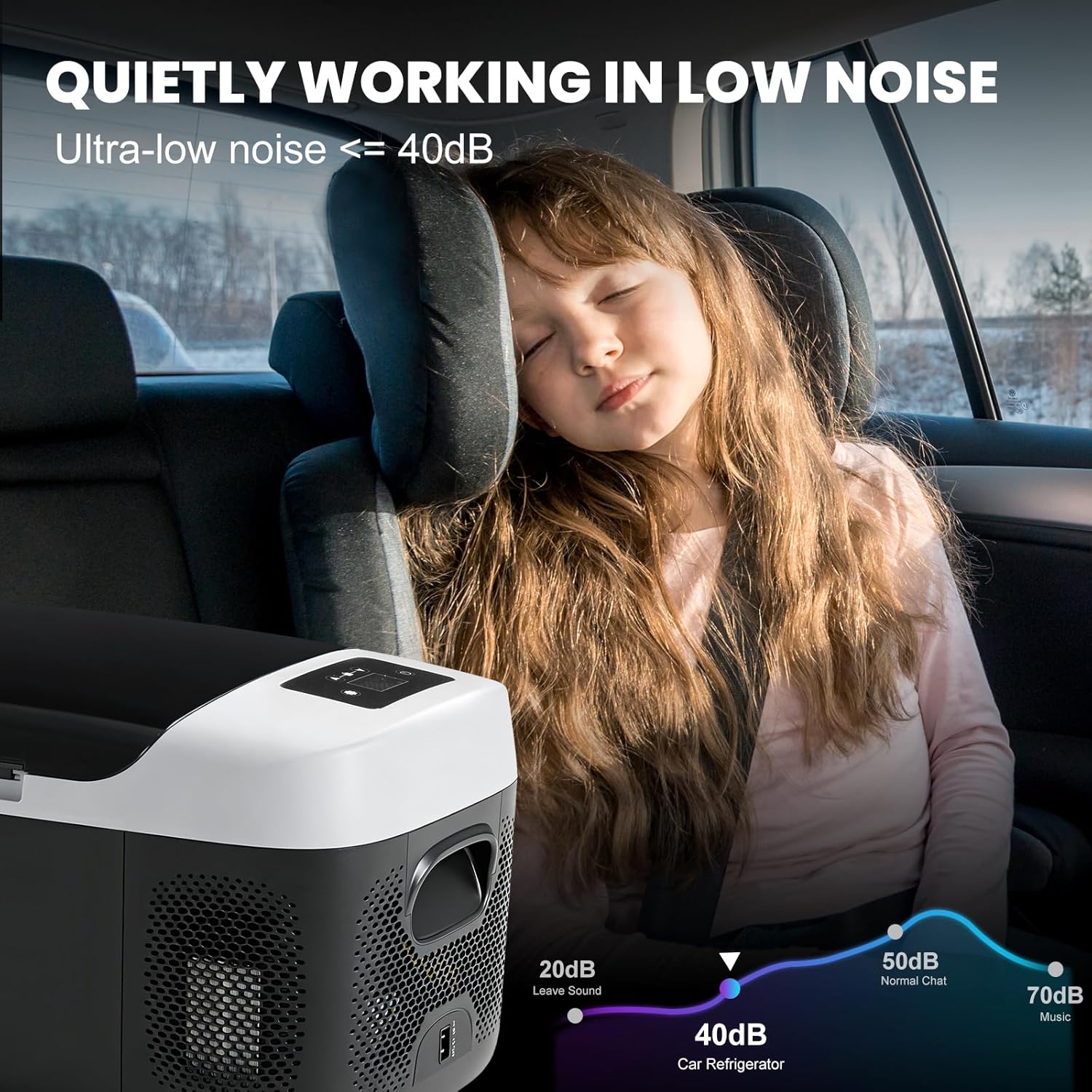 OLIXIS Portable Car Refrigerator, 17QT Single-Zone Electric Cooler for Vehicles, -4℉-68℉ Freezer Smart Control via Bluetooth with Car Battery Protection, Child Lock, 12/24V DC & 100-240V AC Powered