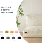 MAXYOYO Folding Sofa Bed, Extra Thick and Long Floor Sofa Convertible Sleeper Chair with Washable Cover, Floor Couch Lounge Bean Bag Bed for Living Room, Beige, 30x95 Inch